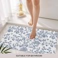 thumbnail image 3 of Blue Flower Door Mat&nbsp;Indoor Outdoor Entrance,Non Slip Small Rug for Kitchen Bathroom Entryway Rug,Vintage Farmhouse Boho Leaf Spring Summer Washable Doormat Floor Mat for Office 18x30 Inch, 3 of 8