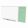 Ghent SPC416C-V-189 4 ft. x 16 ft. Style C Combination Unit - Porcelain Magnetic Whiteboard and Vinyl Fabric Tackboard - Mint