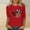 013 Red, variant on Hvot&aat Ladies' Valentines Day Shirts Love Heart Graphic 3/4 Sleeve Sweatshirt Crewneck Pullover Holiday T-shirt