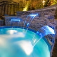 thumbnail image 6 of Pool Fountain Waterfall,Smooth Flowing Above Ground Pool Accessory,Outdoor Fountain with Pipe Connector,Stainless Steel Pool Waterfall Spillway for Outdoor Decor and Relaxation, 6 of 8