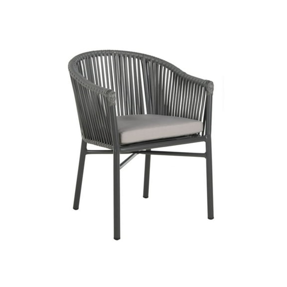 SAFAVIEH Kofi Stackable Outdoor Patio Rope Chair, Grey, Set of 2