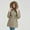 Khaki, variant on SwiftWear Women's Detachable Sleeve Parka with Faux Fur Hood, Convertible Jacket to Vest, Quilted Winter Coat with Drawstring Waist