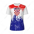 thumbnail image 3 of Exclusive design Croatia Flag Grain 3D Printed Men For Running Bike Soccer Tennis Fitness Sports tshirt Mesh Fans Short T-shirt, 3 of 10