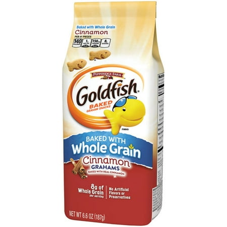 - Pepperidge Farm Goldfish Baked with Whole Grain Cinnamon Graham Crackers, 6.6 oz. Bag