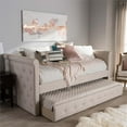 thumbnail image 2 of Bowery Hill Modern Fabric Modern Daybed with Trundle in Beige, 2 of 7