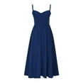 thumbnail image 6 of Summer Vacation Dresses For Women Fashion Casual Sleeveless Solid Camis Long Sundresses Tank Dresses — Navy∣S, 6 of 9