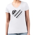 thumbnail image 4 of Women's G-III 4Her by Carl Banks  White Chicago White Sox Heart V-Neck Fitted T-Shirt, 4 of 5