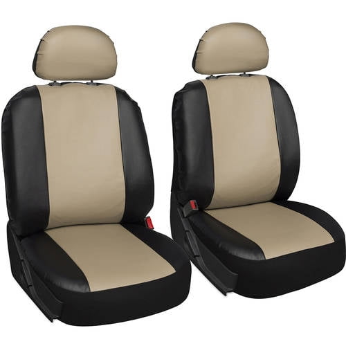 Oxgord Faux Leather Car Bucket Seat Cover Set (Beige)