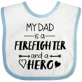 thumbnail image 3 of Inktastic My Dad is a Firefighter and a Hero Boys or Girls Baby Bib, 3 of 4