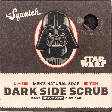 Dr. Squatch Dark Side Scrub Star Wars Natural Bar Soap for Men, 5 oz