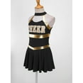thumbnail image 4 of Sholeno Costume de Cheerleader Sans Manches pour Filles, Robe de Danse pour Fête, Uniforme de Cheerleading Halloween Noir 6, 4 of 7