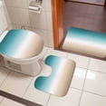 thumbnail image 4 of Teal Beige Ombre Cream Bath Mat 3 Piece Bathroom Rug Set,Modern Turquoise Abstract Art Aesthetics Non Slip Bath Rug Contour Mat and Toilet Lid Cover,Absorbent Shower Mats Soft Bath Rugs and Mats Sets, 4 of 8