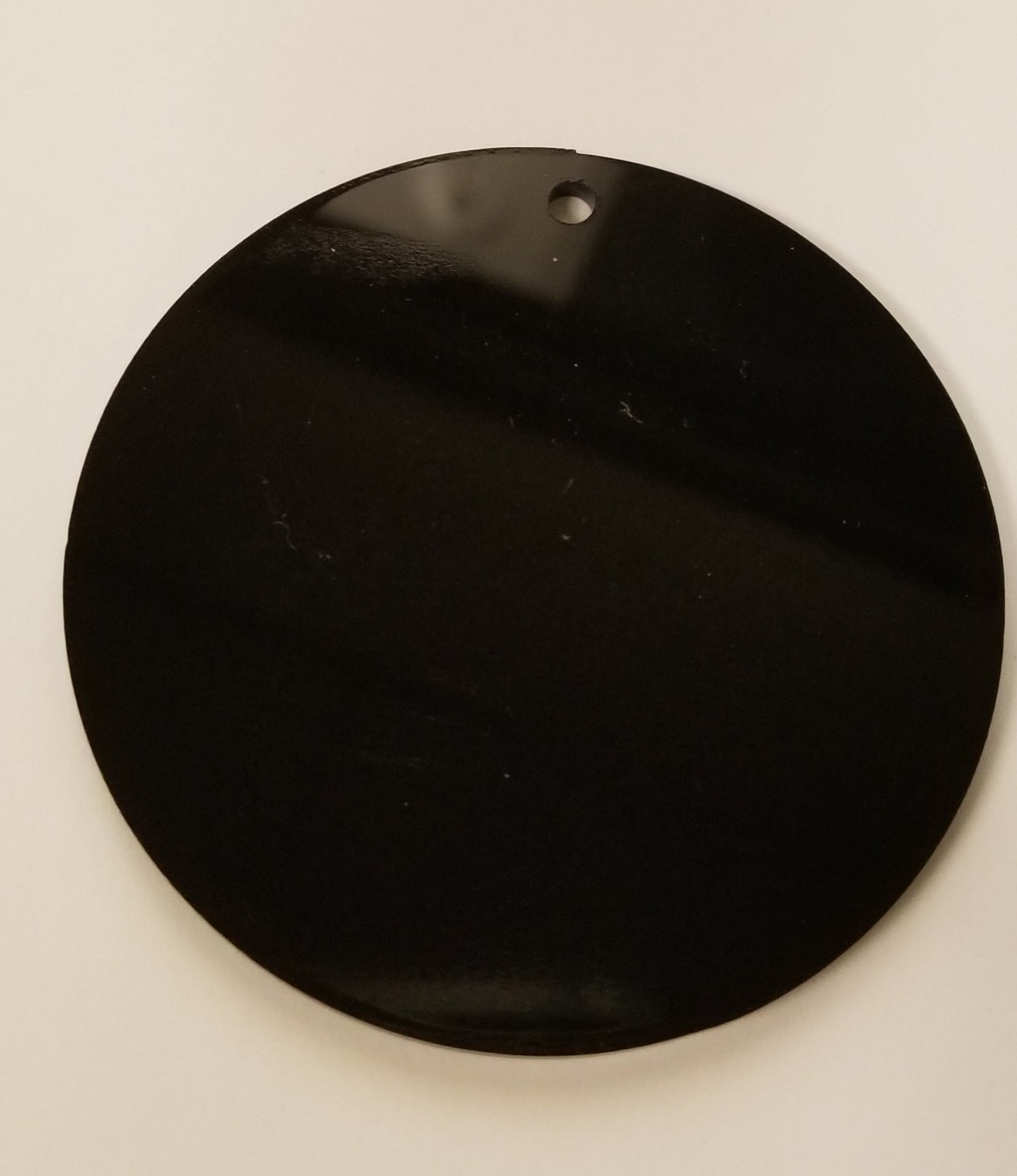 (15 Pack) Black 1/8" Acrylic Discs with Hole Circle, Round, Sheet, (2