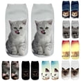 thumbnail image 3 of Anvazise Women's Men's Fashion Animal Cute 3D Cat Printed Casual Soft Ankle Socks color 4, 3 of 12