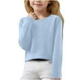 thumbnail image 2 of Bnwani Pullover Sweater for Girls Fall Knitted Solid Sweater Blue, 2 of 7