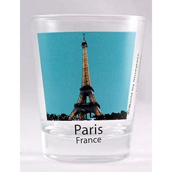 Paris France Eiffel Tower Night View New Shot Glass