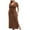 Brown, variant on Ashirexll Dresses for Women 2024, Womens Summer Dresses Casual, Loose Round Neck Sleeveless Pocket Solid Color Irregular Dress Brown 3XL