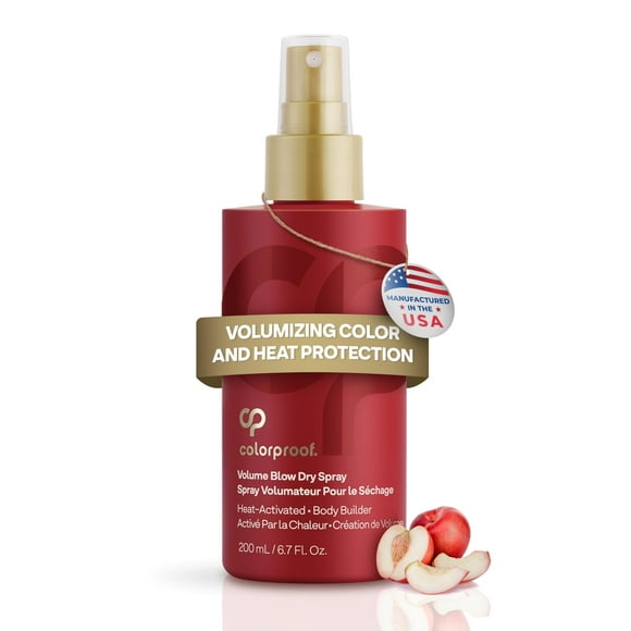 Colorproof Volume Blow Dry Spray Primer 6.7 Fl. Oz. Volumizing Heat Protection Spray for Hair, White Nectarine Scent