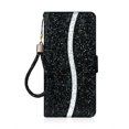 thumbnail image 2 of Samsung Galaxy A21s Case, Dteck Bling Glitter PU Leather Flip Folio Case Card Holder Kick Stand Cover With Hand Strap for Samsung Galaxy A21S, Black, 2 of 8