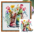 thumbnail image 1 of Hilo Algodón Bordado 18CT Botas Pareja Impresas Punto Cruz 30x30cm, 1 of 9