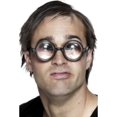 thumbnail image 2 of Gafas de nerd, negras, gafas de cuerno, nerd simpático, idiota especializado, extravagantes, carnaval, mardi gras, fiesta temática, disfraces, accesorios, 2 of 5