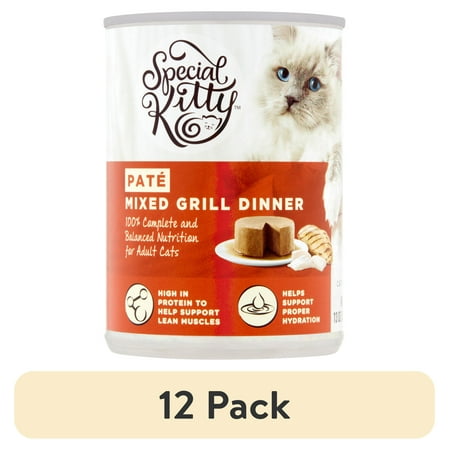 (12 pack) Special Kitty Mixed Grill Dinner Pate Wet Cat Food, 13 oz Can