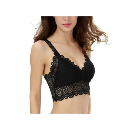 Topumt Women Lace Bra Cotton Padded Push Up Bralet Bra Vest Tank Crop Tops Underwear