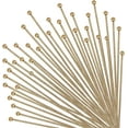 thumbnail image 1 of 235 piezas de alfileres de cabeza esférica de latón de calibre 21 y 60 mm de longitud, con extremos metálicos, ideales para bisutería, abalorios y la fabricación de pendientes colgantes., 1 of 8