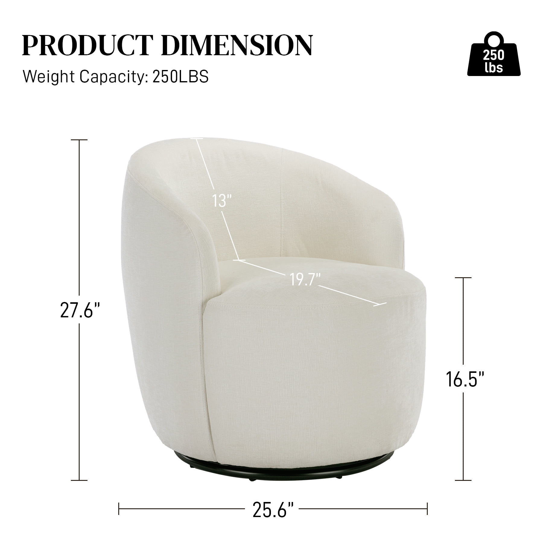 Ouyessir Boucle Upholstered Swivel Barrel Accent Chair Set of 2, Sherpa Lounge Chair, Ivory Chenille