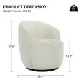 thumbnail image 3 of Ouyessir Boucle Upholstered Swivel Barrel Accent Chair Set of 2, Sherpa Lounge Chair, Ivory Chenille, 3 of 6