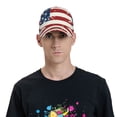 thumbnail image 4 of Fotbe Vintage American Flag Gorro Clásico de Béisbol, Gorra Ajustable con Broche Snapback, Gorro de Exterior de Algodón Suave, 4 of 6