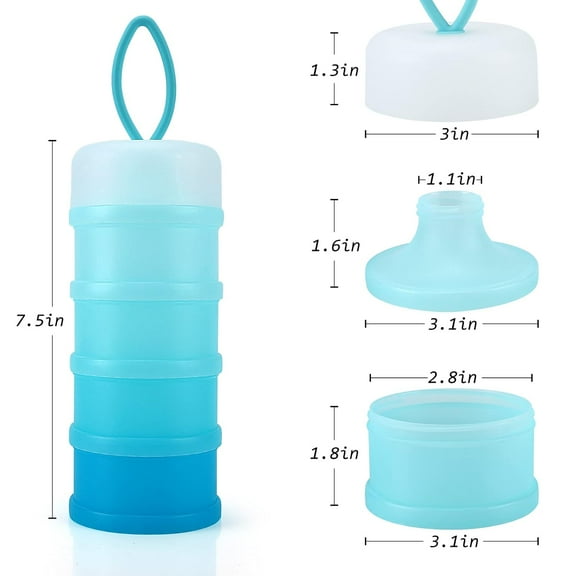 Minzimin 1 Pack Baby Formula Dispenser On The Go, Stackable Formula Dispenser Formula Container to Go, Non-Spill Portable Milk Powder Kids Snack Storage Container, BPA Free