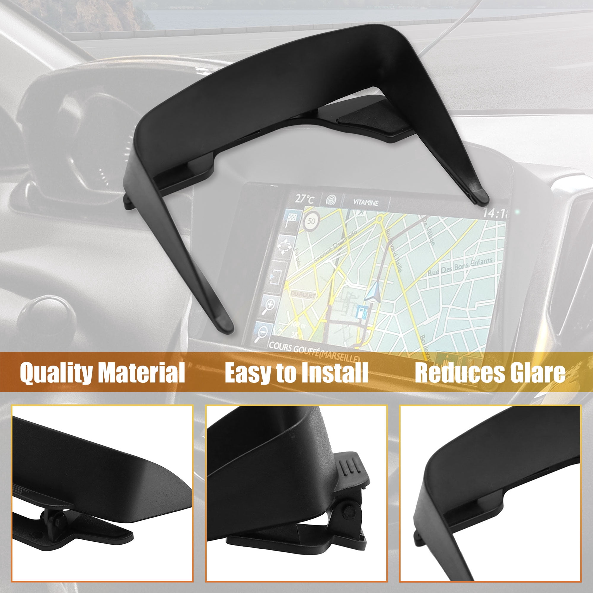 Unique Bargains GPS Navigation Sun Shade Visor Shield Glare Reducing Cover 5"
