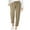 Khaki, variant on RKSTN Womns Pants Solid Color Drawstring High Waist Pocket Loose Large Size Cotton Casual Pants Lightweight Soft Workout Pants