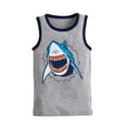 thumbnail image 4 of WIBACKER 3 Pack Boys' and Toddler Assorted Sleeveless Tank Tops Cotton Undershirt for 2-7 Years Kids,Dinosaur/Shark/Stripe, 4 of 8