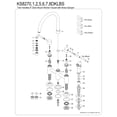 thumbnail image 6 of Kingston Brass KS8271DKLBS Kaiser Bridge Kitchen Faucet with Brass Side Sprayer, Polished Chrome, 6 of 7