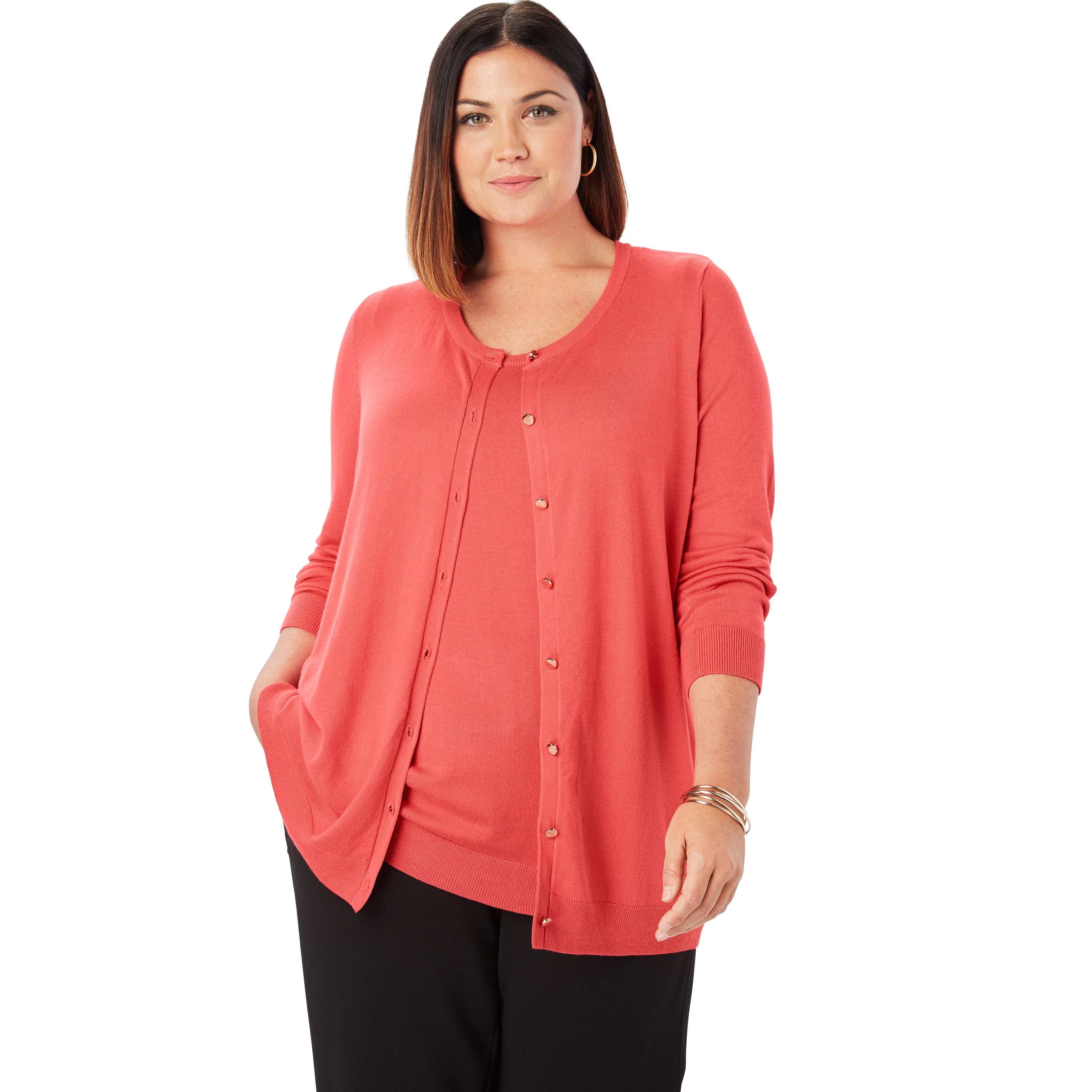 plus size orange cardigan sweater