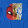 thumbnail image 3 of Marvel Spider-Man Brand New Day Men's Spidey Upside Down Logo T-Shirt (Royal, S-XXXL), 3 of 4