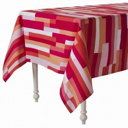 UPC 639725658564 product image for Summer Red Orange Pink Cityscape Stripe Tablecloth Fabric Table Cloth 60x84 | upcitemdb.com