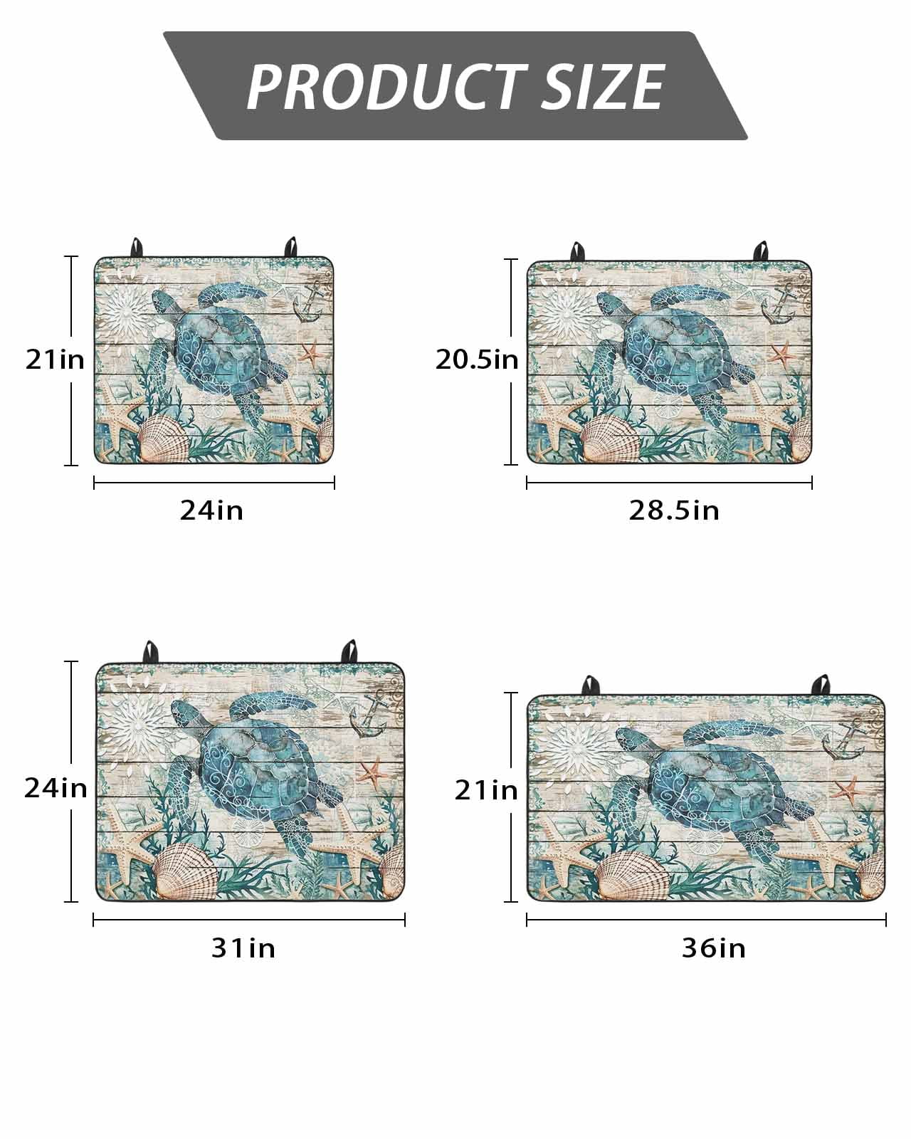 Stove Top Covers for Electric Stove, Teal Sea Turtle Coastal Glass Stovetop Cover Protector, Summer Beach Nautical Starfish Retro Induction Cooktop Protector Oven Mat for Kitchen Countertop 24"x21"
