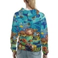 thumbnail image 7 of Fotbe Sea World Pattern Womens Long Sleeve Hoodie, Pullover Hooded Sweatshirt, Kangaroo Pocket Hoodie with Eye-catching Drawstrings-Large, 7 of 7