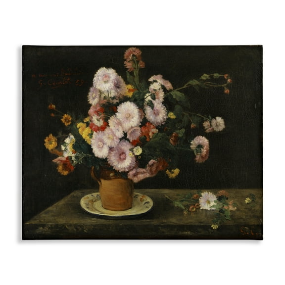Stupell Industries Classical Bouquet of Asters Plants & Flowers Painting Wrapped Canvas Art Print Wall Art, 20 x 16