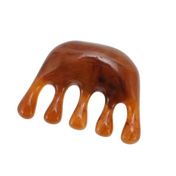 Vocoste 1 Pc Five-tooth Head Massage Comb for Home Light Coffee Color