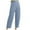 Blue, variant on Htigea Cotton Linen Straight Trousers for Women Elastic High Waisted Ankle Pants Loose Fit Plus Size Casual Long Pants Solid Color Wide Leg Pants with Pockets