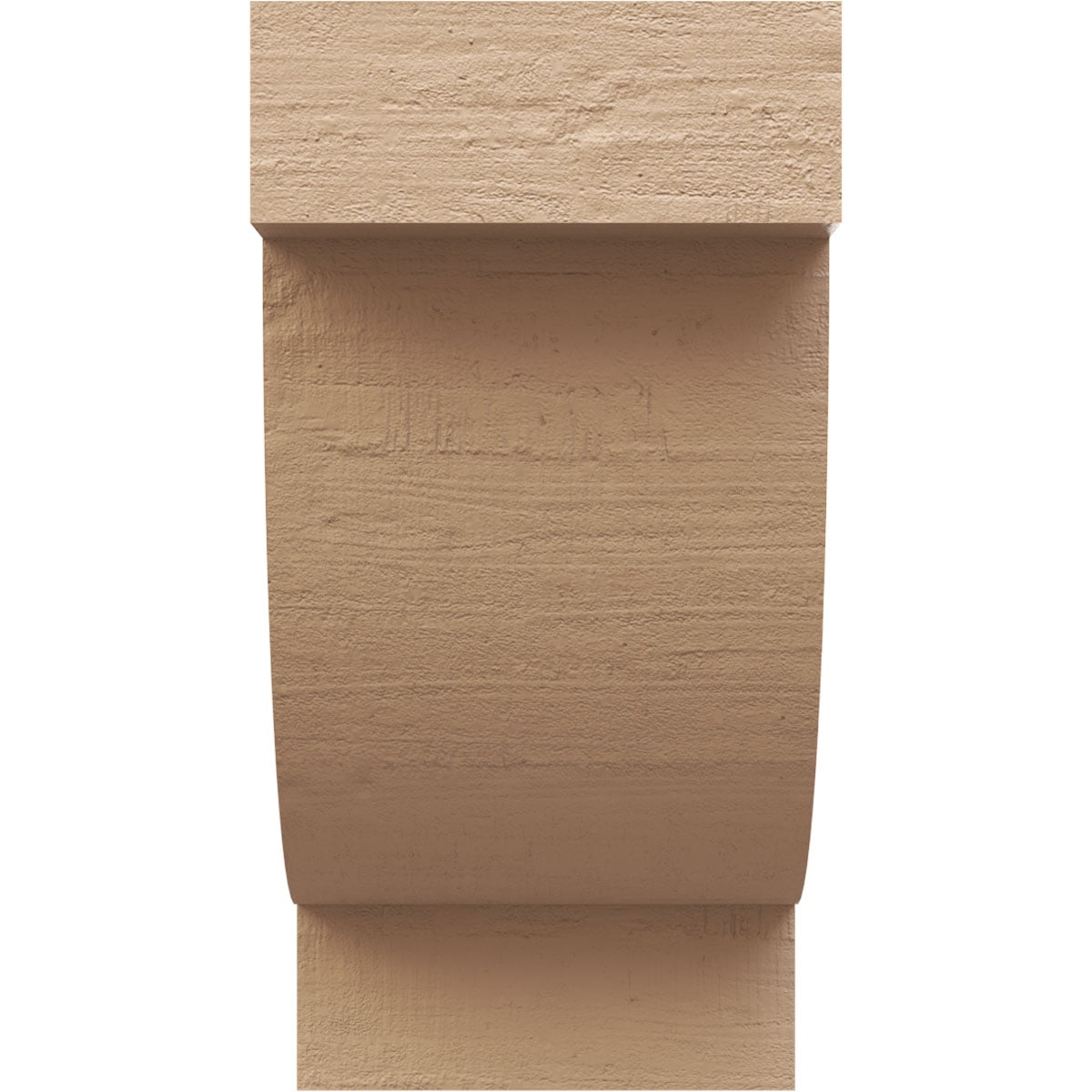 5"W x 5"D x 10"H Wide Alpine Rough Cedar Woodgrain TimberThane Corbel, Primed Tan