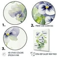 thumbnail image 3 of Designart "Bouquet Of Pansies In Green And Purple Blossom Harmony" Pansies Floater Framed Wall Art Living Room, 3 of 5