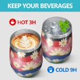 thumbnail image 4 of 12oz Stemless Wine Tumblers Pioneer Flower Vacuum Insulated Stainless Steel Travel Tumbler Cups Mug with Lid and Straw for Champaign,Cocktail,Beer with Cleaning Brush, 4 of 5