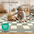 thumbnail image 4 of ODIKA 9'x12' Washable Area Rug Purple Retro Plaid Softly Washed Symmetrical Checkered Layout for Great Room, Indoor Concept, Large Living Room, Low Pile, Flatwoven, 4 of 7