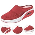 thumbnail image 4 of Eoperou 1 Pair Slip-on Hollow Mesh Fabric Women Sandals Casual Increase Cushion Non-slip Platform Sandals for Daily Life, 4 of 8