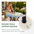 thumbnail image 5 of Round Outdoor Tablecloth with Umbrella Hole and Zipper, Blue Hydrangea Fitted Table Cover with Elastic Edge for 36-44 Inch, Spring Summer Eucalyptus Farmhouse Retro Waterproof Patio Tablecoths, 5 of 9